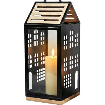 Latarnia dekoracyjna HOME 47,5 cm czarna/beżowa