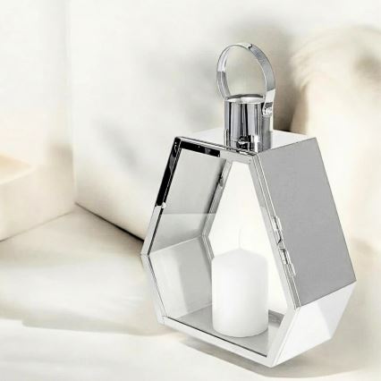 Latarnia dekoracyjna PALACE 34 cm błyszczący chrom