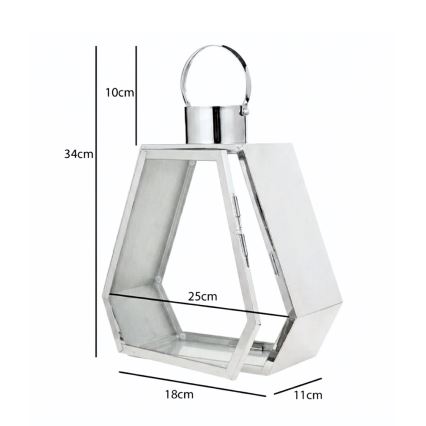 Latarnia dekoracyjna PALACE 34 cm błyszczący chrom