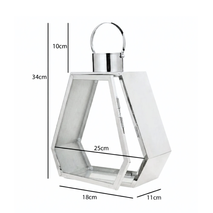 Latarnia dekoracyjna PALACE 34 cm błyszczący chrom
