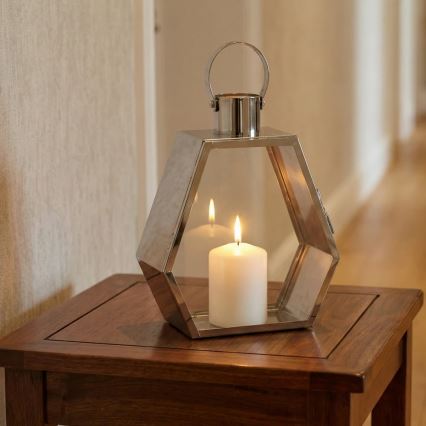 Latarnia dekoracyjna PALACE 43 cm, błyszczący chrom