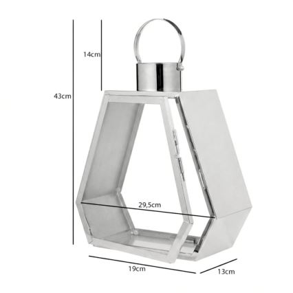 Latarnia dekoracyjna PALACE 43 cm, błyszczący chrom