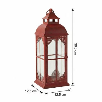 Latarnia dekoracyjna REDY 30,5 cm czerwona