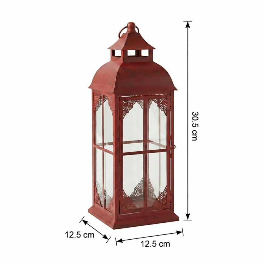 Latarnia dekoracyjna REDY 30,5 cm czerwona