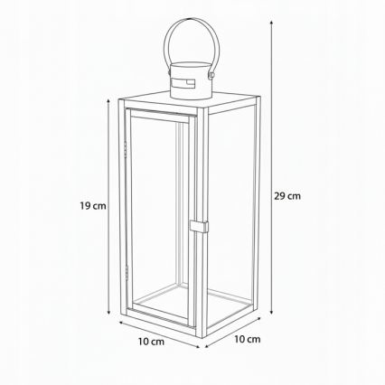 Latarnia dekoracyjna TOWER 29 cm czarna