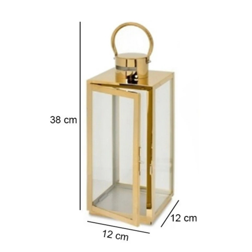 Latarnia dekoracyjna TOWER 38 cm złota