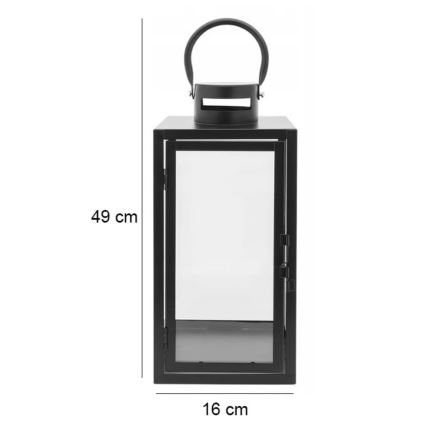Latarnia dekoracyjna TOWER, 49 cm, czarna