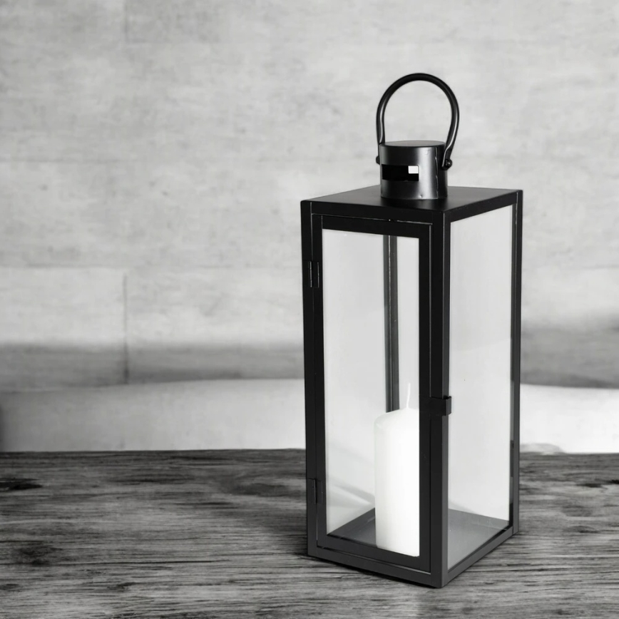 Latarnia dekoracyjna TOWER 63 cm czarna