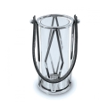 Latarnia FRAGIL 26 cm chrom błyszczący/czarny