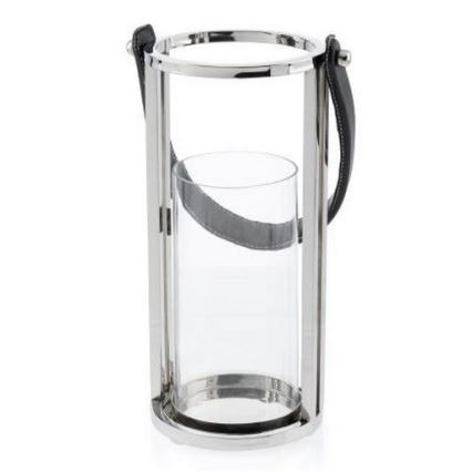Latarnia LAMPION 30 cm chrom błyszczący/czarny