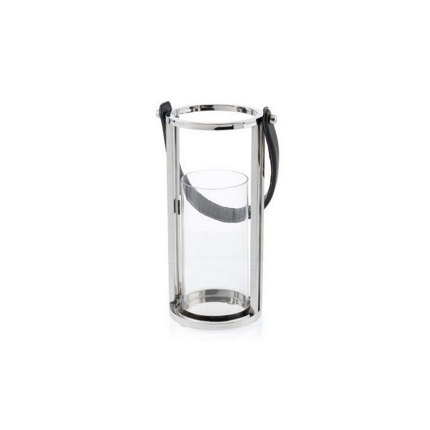 Latarnia LAMPION 30 cm chrom błyszczący/czarny