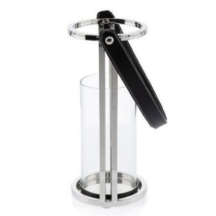 Latarnia LAMPION 30 cm chrom błyszczący/czarny