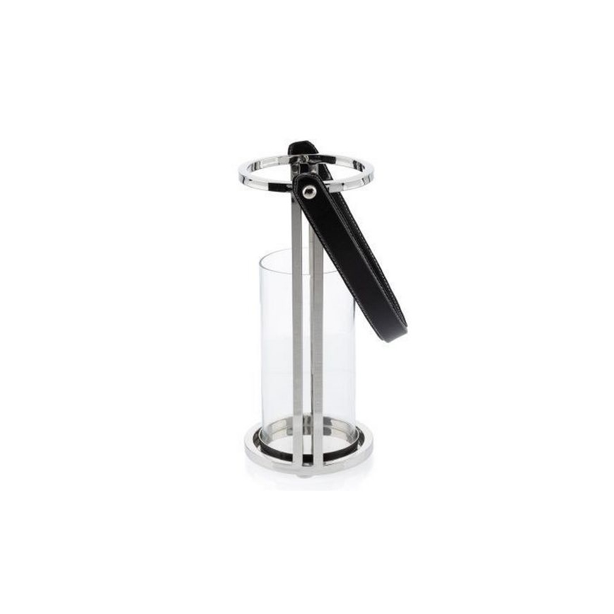 Latarnia LAMPION 30 cm chrom błyszczący/czarny