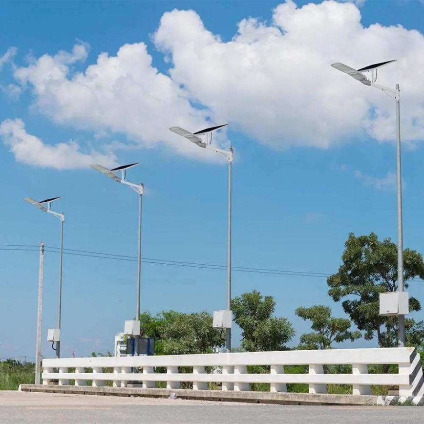 LED Ściemnialna solarny uliczna lampa SAMSUNG CHIP LED/50W/6,4V 4000K IP65 30000 mAh + zdalne sterowanie