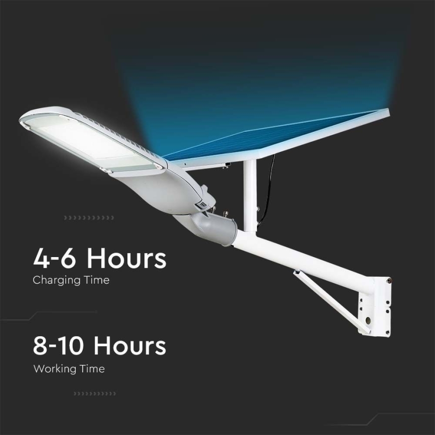 LED Ściemnialna solarny uliczna lampa SAMSUNG CHIP LED/50W/6,4V 4000K IP65 30000 mAh + zdalne sterowanie