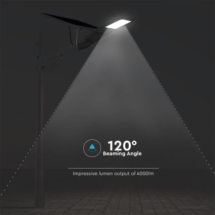 LED Ściemnialna solarny uliczna lampa SAMSUNG CHIP LED/50W/6,4V 4000K IP65 30000 mAh + zdalne sterowanie