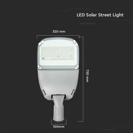 LED Ściemnialna solarny uliczna lampa SAMSUNG CHIP LED/50W/6,4V 4000K IP65 30000 mAh + zdalne sterowanie