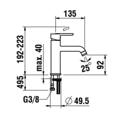 LAUFEN H3110810041201 - Bateria umywalkowa LUA 19,2 cm chrom błyszczący