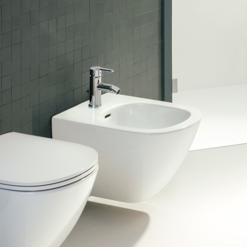 LAUFEN H3410810041141 - Kran do bidetu + odpływ z przelewem LUA chrom błyszczący
