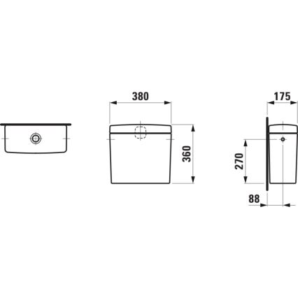 LAUFEN H8269520009721 - Spłuczka PRO boczne przyłącze ceramika/biała