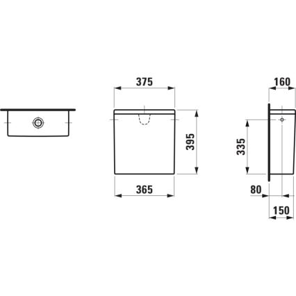 LAUFEN H8299520009721 - Spłuczka PRO z bocznym przyłączem ceramiczna/biała