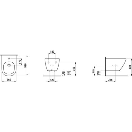 LAUFEN H8300810003021 - Bidet podwieszany LUA ceramika/biały