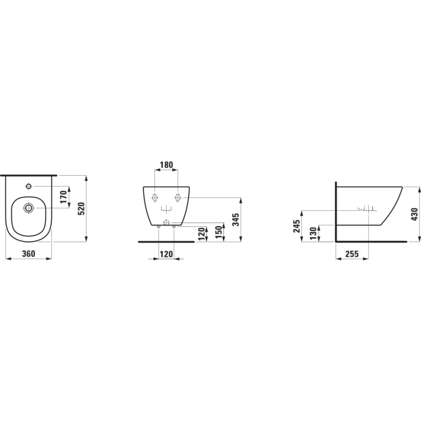 LAUFEN H8300810003021 - Bidet podwieszany LUA ceramika/biały