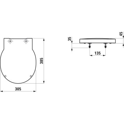 LAUFEN H8942827160001 - Pokrywa do pisuaru SoftClose VAL, duroplast, czarny mat