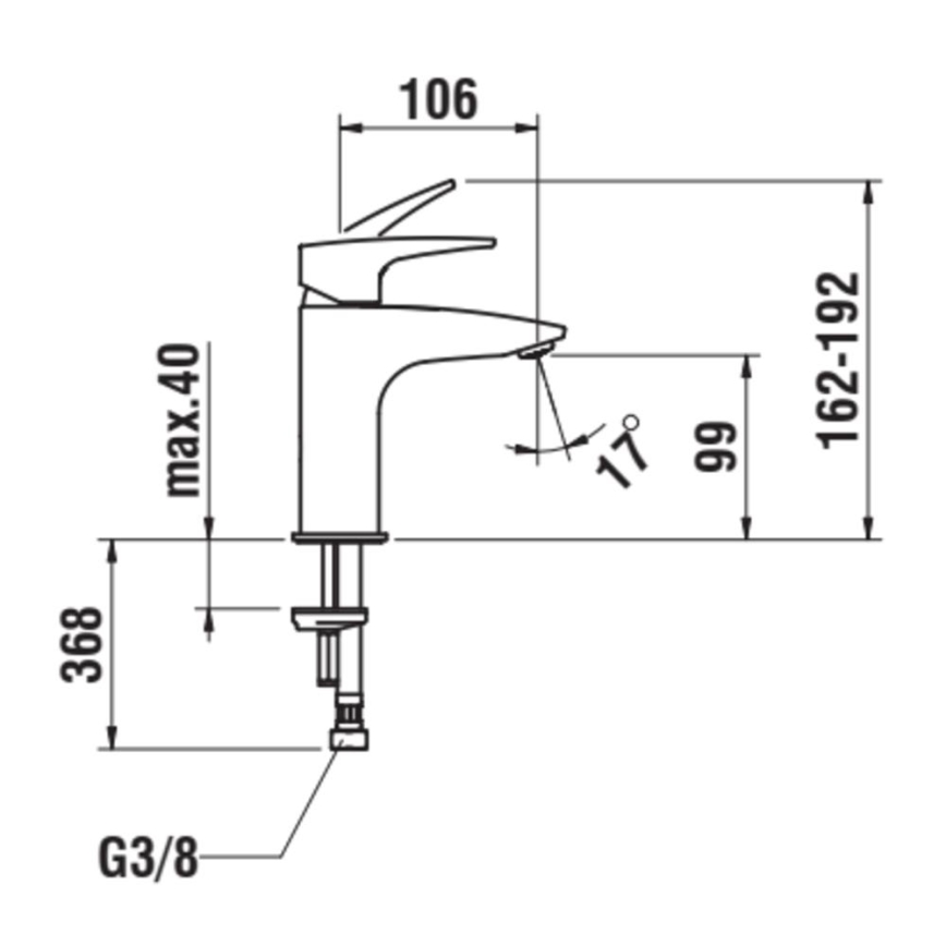LAUFEN HF500702100000 - Kran do umywalki LAURIN 16,2 cm chrom błyszczący