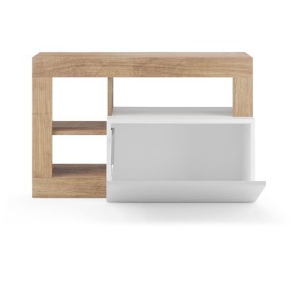 Ławka LENOR 91x209 cm biało-brązowa