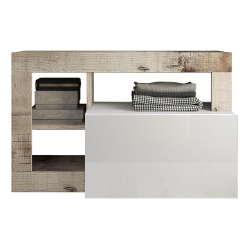 Ławka LENOR biała/brązowa