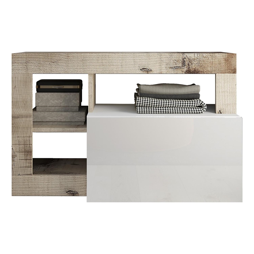 Ławka LENOR biała/brązowa