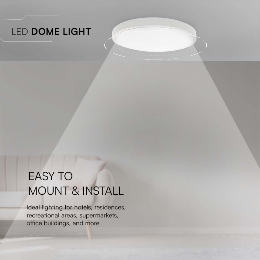 Oprawa sufitowa LED do łazienki/18W/230V 4000K IP44 śr. 25 cm biała