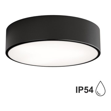 Łazienkowa lampa sufitowa z czujnikiem CLEO 2xE27/24W/230V śr. 30 cm czarna IP54