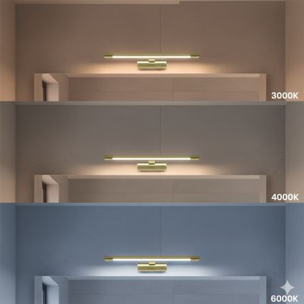 Oświetlenie lustra łazienkowego LED KLIMT LED/8W/230V 3000/4000/6000K 40 cm IP44 złote