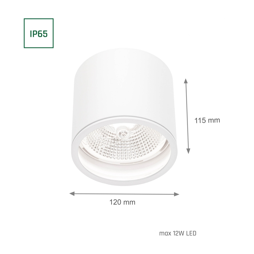 Łazienkowe oświetlenie punktowe CHLOE AR111 1xGU10/12W/230V IP65 okrągłe białe