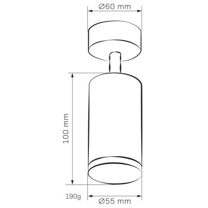 Łazienkowe oświetlenie punktowe TURYN 1xGU10/10W/230V IP44 czarne