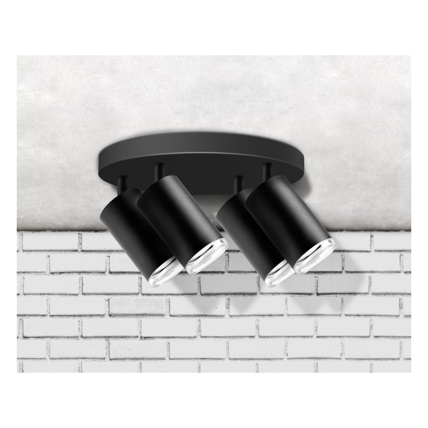 Łazienkowe oświetlenie punktowe TURYN 4xGU10/10W/230V IP44 czarne