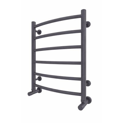 Łazienkowy grzejnik drabinkowy INOX CLASSIC 120W/230V 57x43 cm stal nierdzewna/antracyt