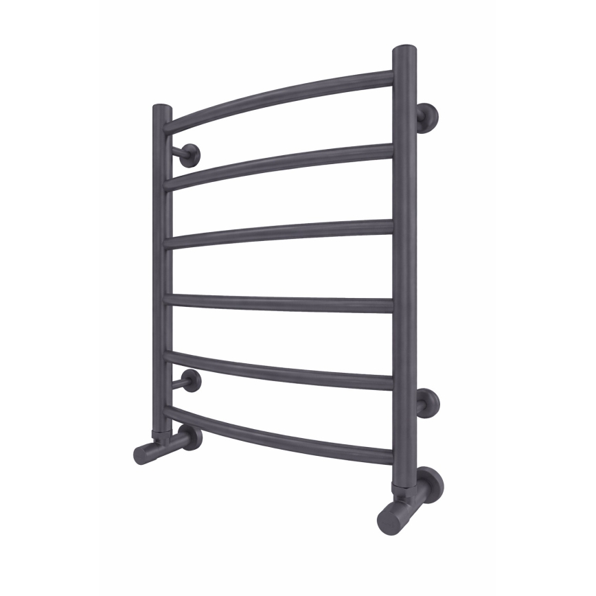 Łazienkowy grzejnik drabinkowy INOX CLASSIC 120W/230V 57x43 cm stal nierdzewna/antracyt