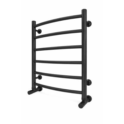 Łazienkowy grzejnik drabinkowy INOX CLASSIC 120W/230V 57x43 cm stal nierdzewna/czarny