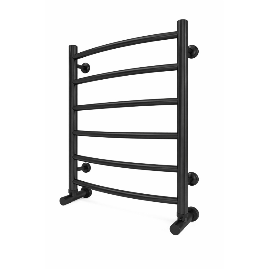 Łazienkowy grzejnik drabinkowy INOX CLASSIC 120W/230V 57x43 cm stal nierdzewna/czarny