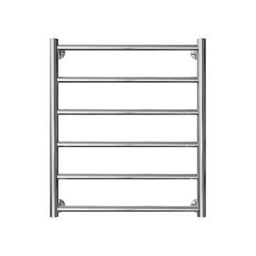 Łazienkowy grzejnik drabinkowy INOX FLAT 122 W / 230 V, 57 x 53 cm, stal nierdzewna / chrom błyszczący