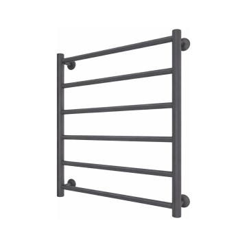 Łazienkowy grzejnik drabinkowy INOX FLAT 122W/230V 57x53 cm stal nierdzewna/antracyt