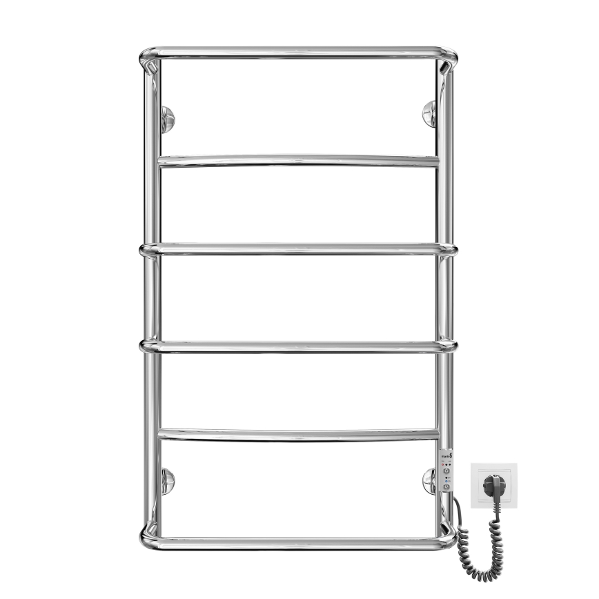 Łazienkowy grzejnik drabinkowy LUX 105W/230V 81x52 cm stal nierdzewna/błyszczący chrom prawy