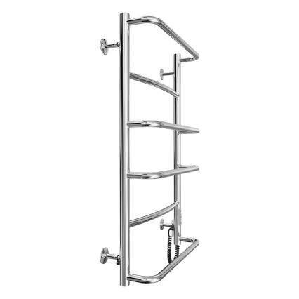 Łazienkowy grzejnik drabinkowy LUX 105W/230V 81x52 cm stal nierdzewna/błyszczący chrom prawy