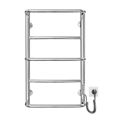 Łazienkowy grzejnik drabinkowy LUX 65W/230V 65x43 cm stal nierdzewna/błyszczący chrom prawy