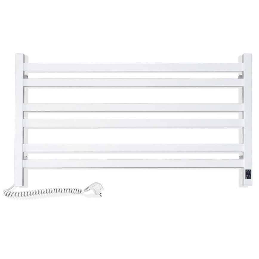 Grzejnik łazienkowy drabinkowy AVANGARD z termostatem 316 W/230 V 50,6 cm IP44 biały lewy kwadratowy