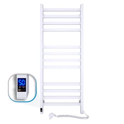 Grzejnik łazienkowy drabinkowy z termostatem AVANGARD 459W/230V 120,6cm IP44 biały prawy kwadratowy