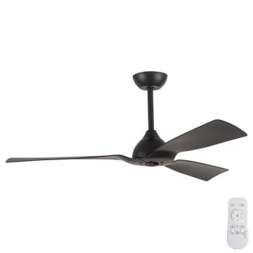 Łazienkowy wentylator sufitowy śr. 132 cm IP44 czarny + pilot zdalnego sterowania